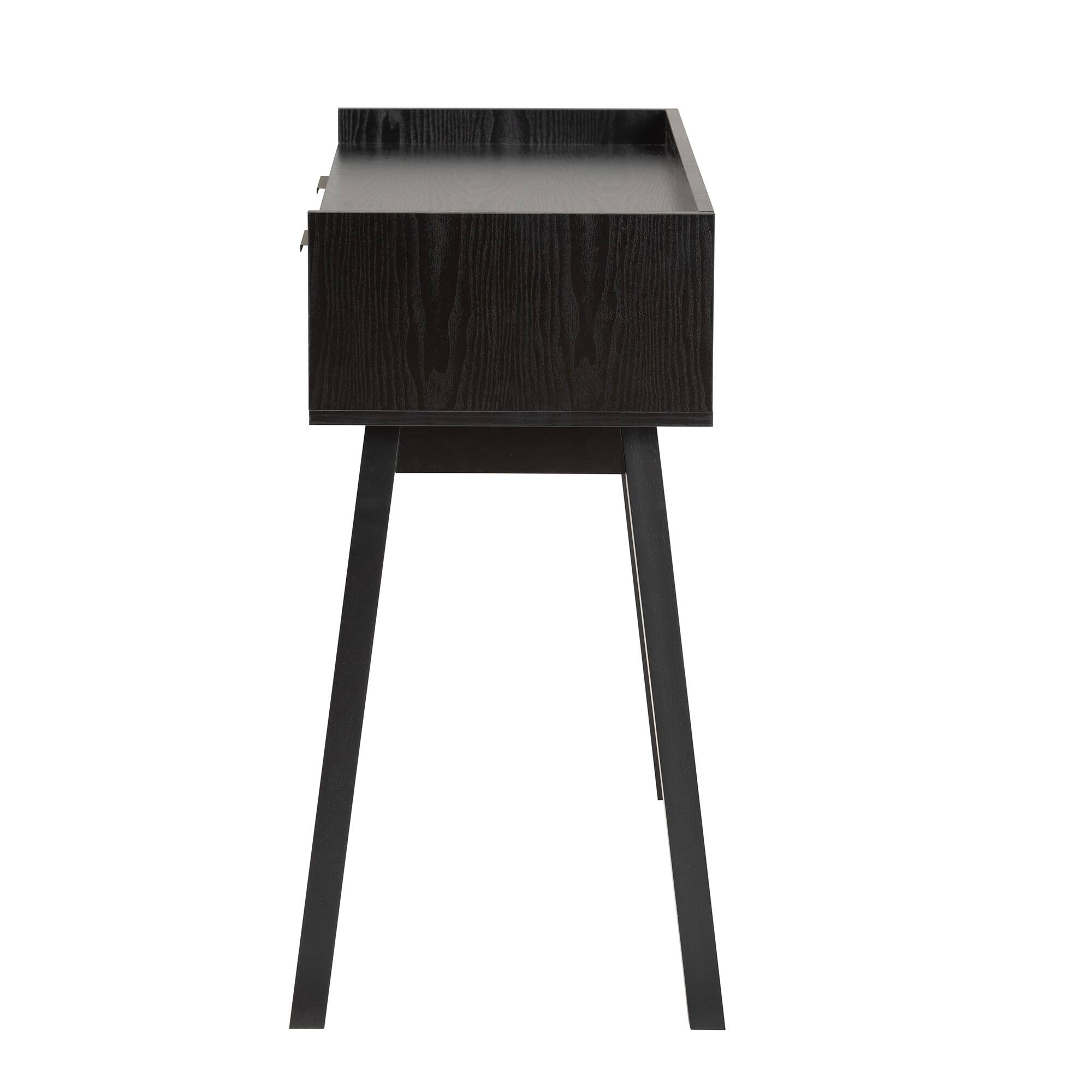 Back. Baxton Studio - Kalani Mid-Century Modern and Finished Wood 2-Drawer Console Table - Dark Brown /Natural Brown.