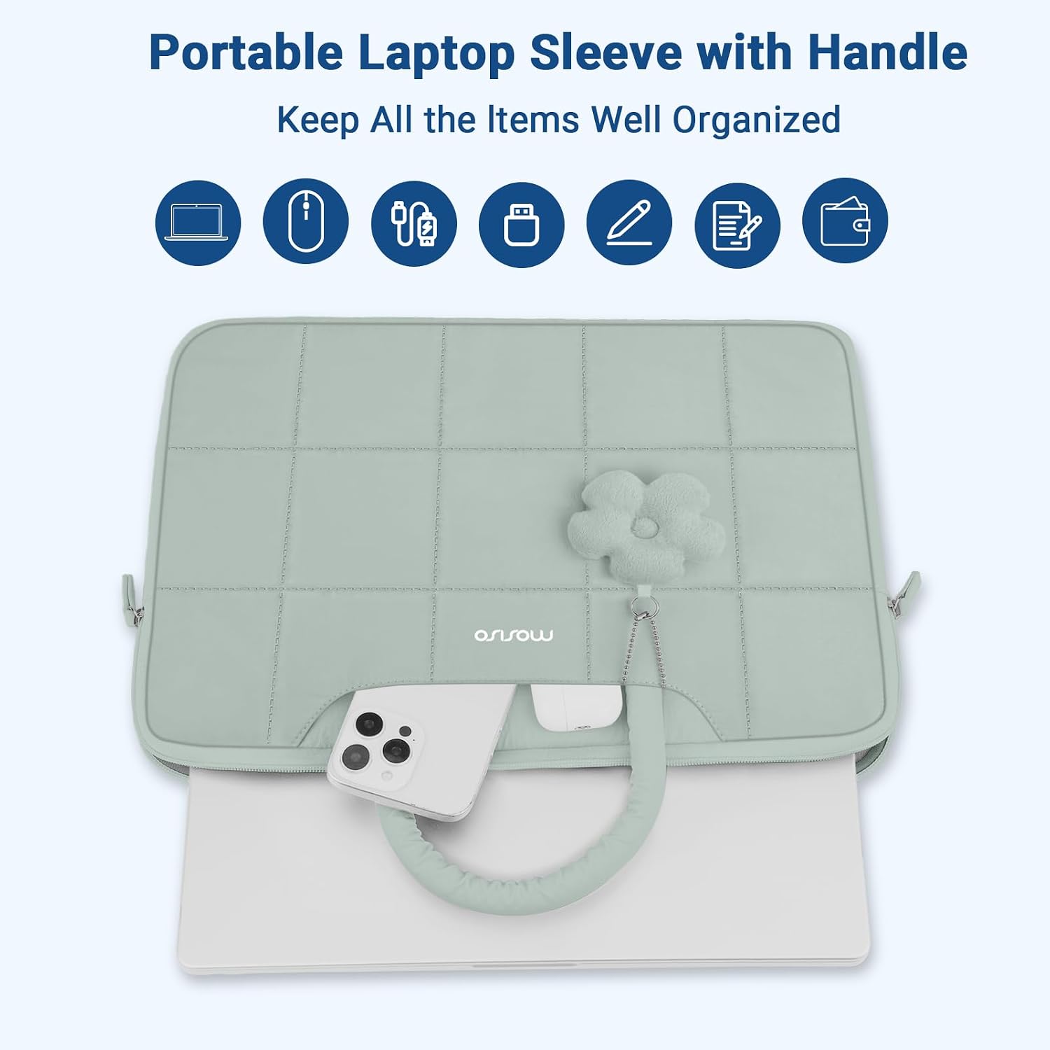 Portable Laptop Sleeve with Handle  
Keep All the Items Well Organized