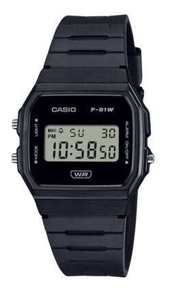 CASIO F-91W
LIGHT PM 50 30
10:58 50
ALARM ON/OFF
WR
MODE