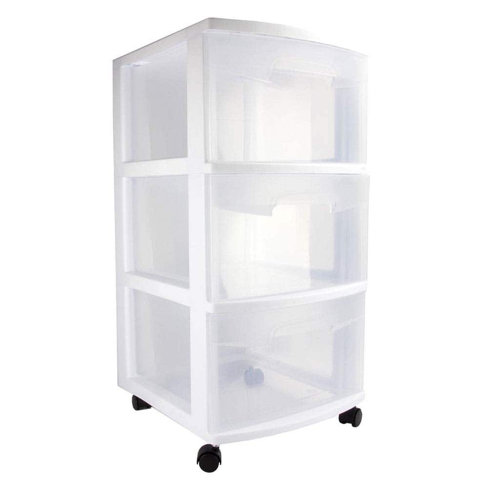 Sterilite - 29308002 Home 3 Drawer Wide Wheeled Plastic Storage Container