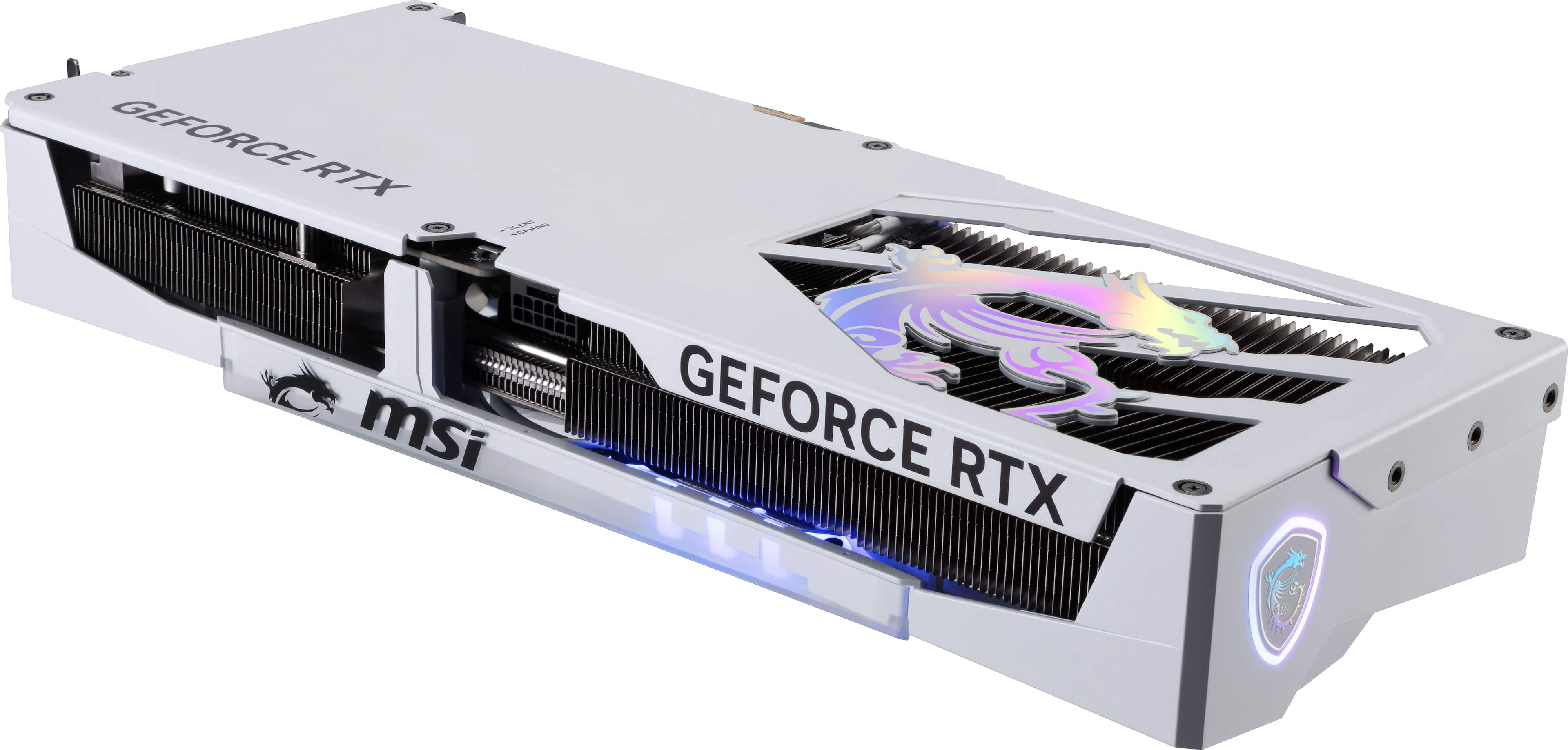 The text on the image reads "GEFORCE RTX," which is a graphics card made by NVIDIA. The card is designed to provide high-performance gaming and graphics capabilities.