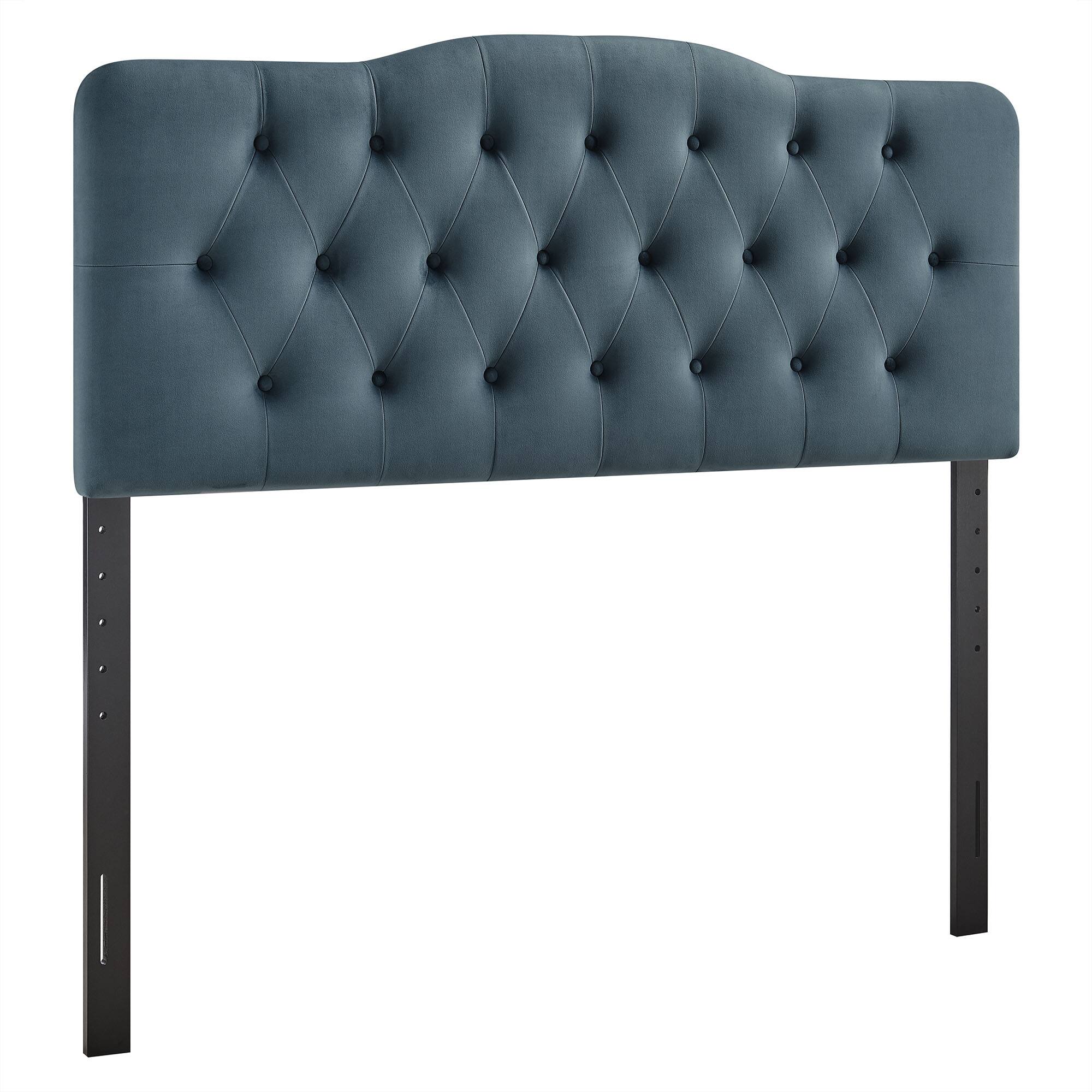 Angle. Modway - Annabel Diamond Tufted Performance Velvet Headboard by Modway - Cadet Blue.