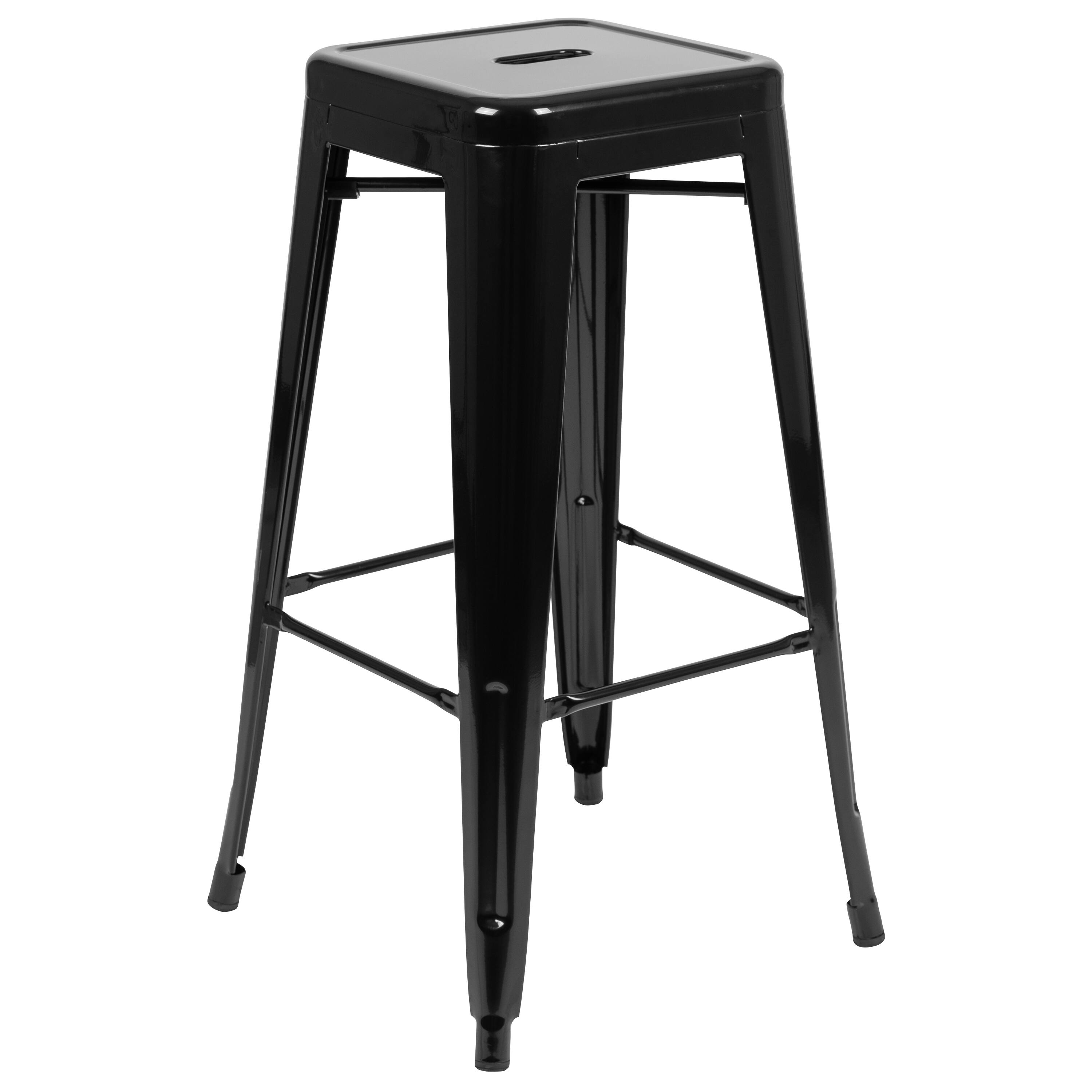 Alt View 16. Alamont Home - 30" High Metal Indoor Bar Stool - Stackable Set of 4 - Black.