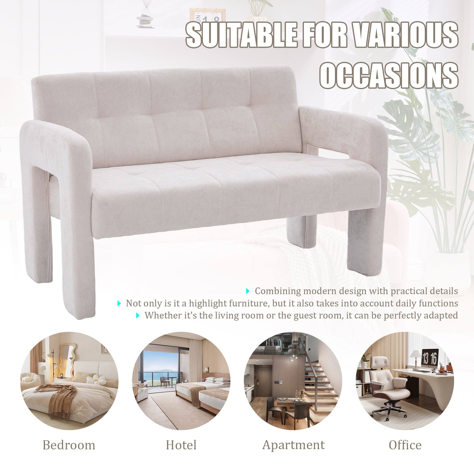 SUITABLE FOR VARIOUS OCCASIONS

Combining modern design with practical details, not only is it a highlight furniture, but it also takes into account daily functions. Whether it's the living room or the guest room, it can be perfectly adapted.

- Bedroom
- Hotel
- Apartment
- Office