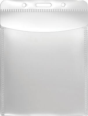 Front. Advantus - PVC-Free Badge Holders, Vertical, 3" x 4", Clear, 50/Pack - Clear.