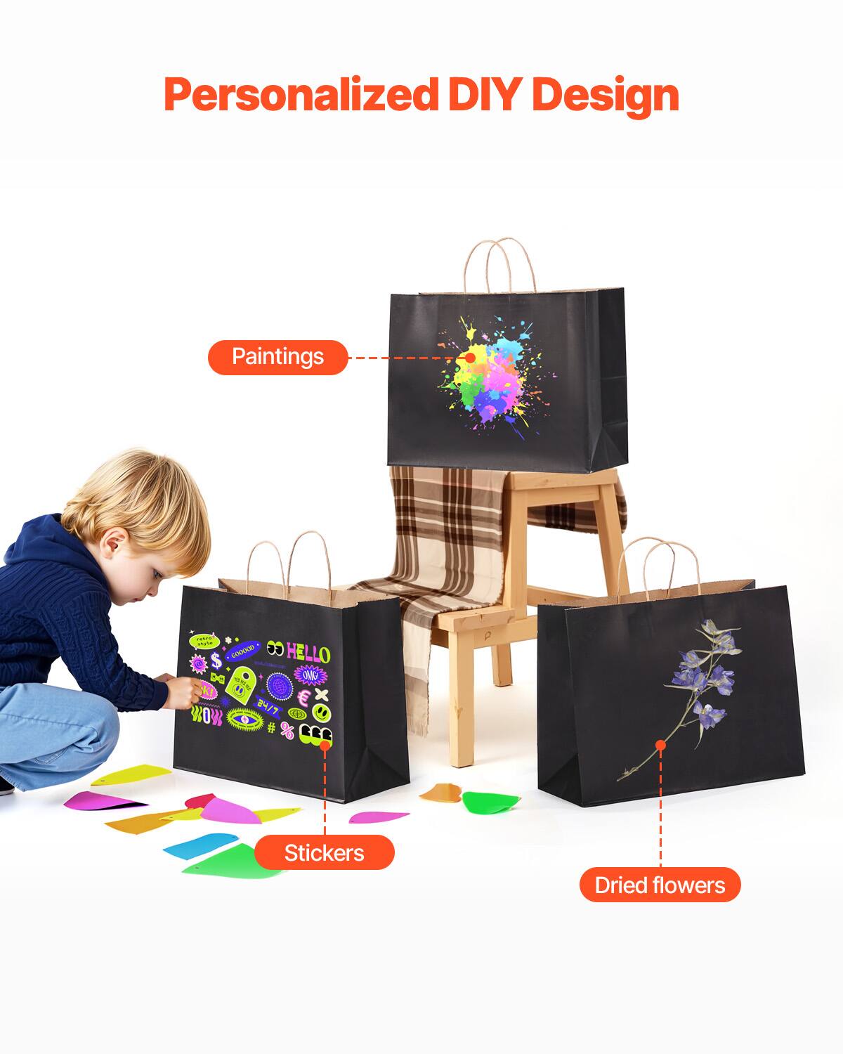 Personalized DIY Design

- Paintings
- Stickers
- Dried flowers