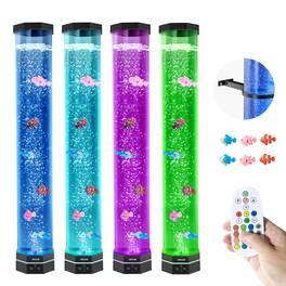 VEVOR - Sensory Bubble Tube Lamp, 2.67 ft Bubble Fish Tube, Sensory Aquarium Lamp with 6 Floating Fish & 16 Color Effects - Black