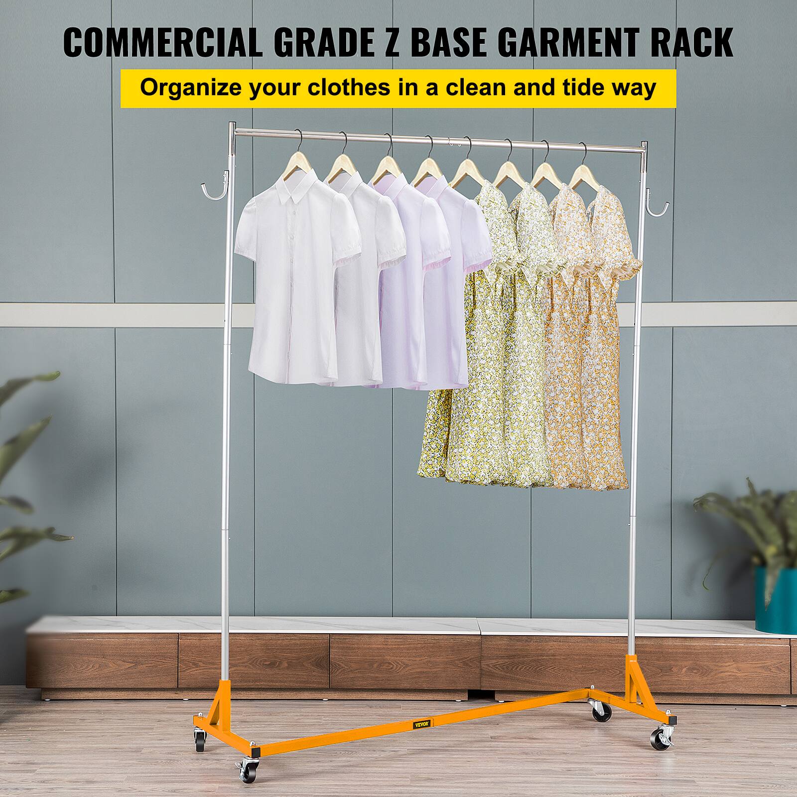 COMMERCIAL GRADE Z BASE GARMENT RACK
Organize your clothes in a clean and tidy way