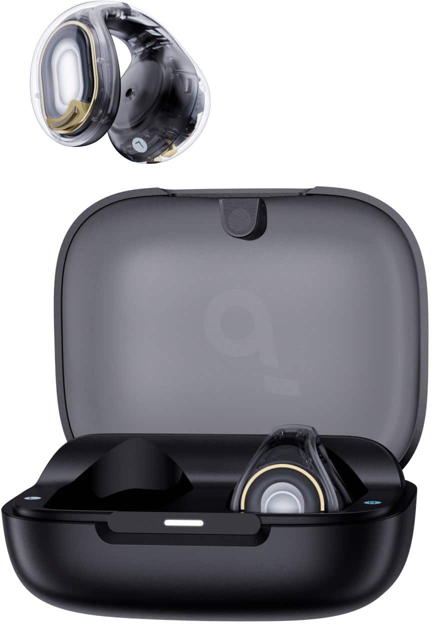 Angle. Soundcore - by Anker C30i True Wireless Open Ear Headphones - Black.