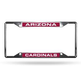 Rico Industries - Arizona Football Cardinals All Corner EZ View Chrome Metal Laser Cut License Plate Frame - Multi