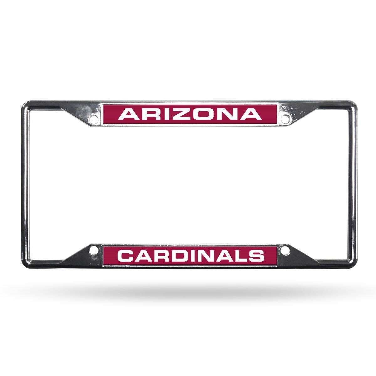 Arizona Football Cardinals All Corner EZ View Chrome Metal Laser Cut License Plate Frame