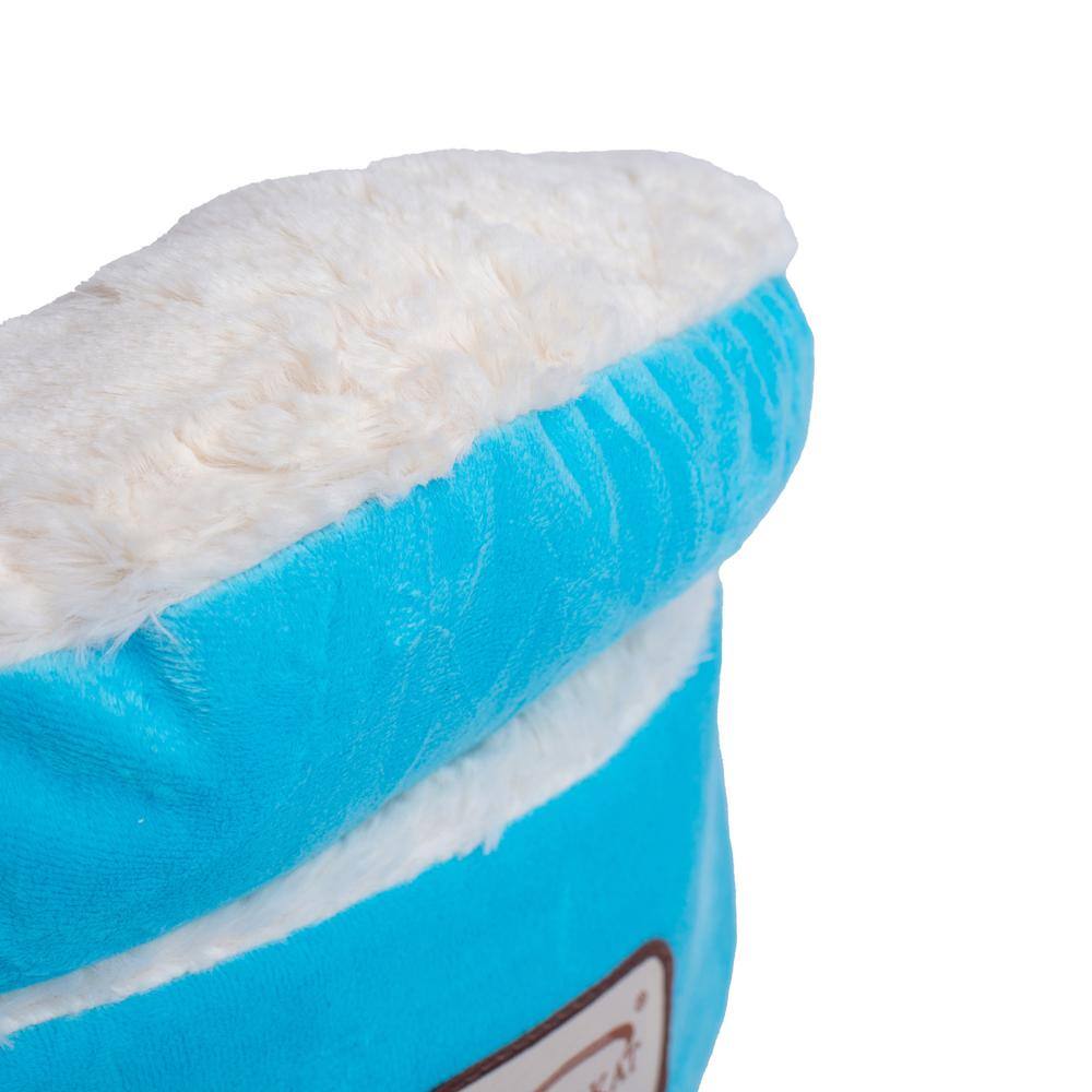 Alt View 4. Armarkat - Cat Bed Sky Blue and Ivory - Blue.