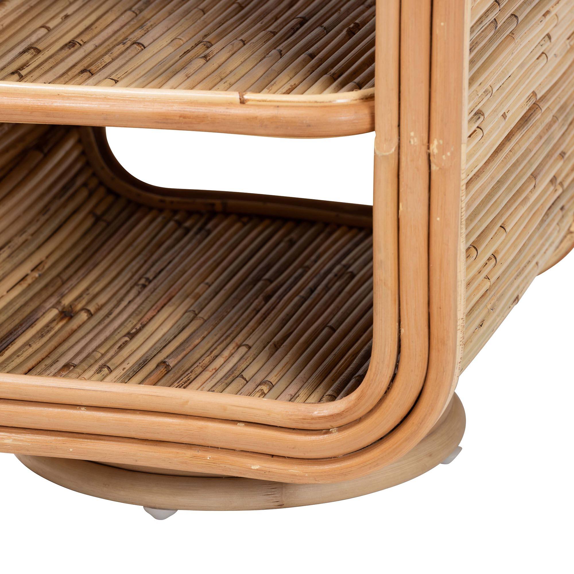 Back. bali & pari - Bethari Bohemian Natural Rattan Nightstand - Natural.