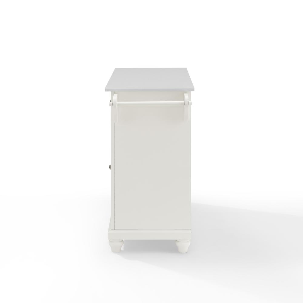 Angle. Crosley Furniture - Cambridge Stone Top Full Size Kitchen Island/Cart - White.