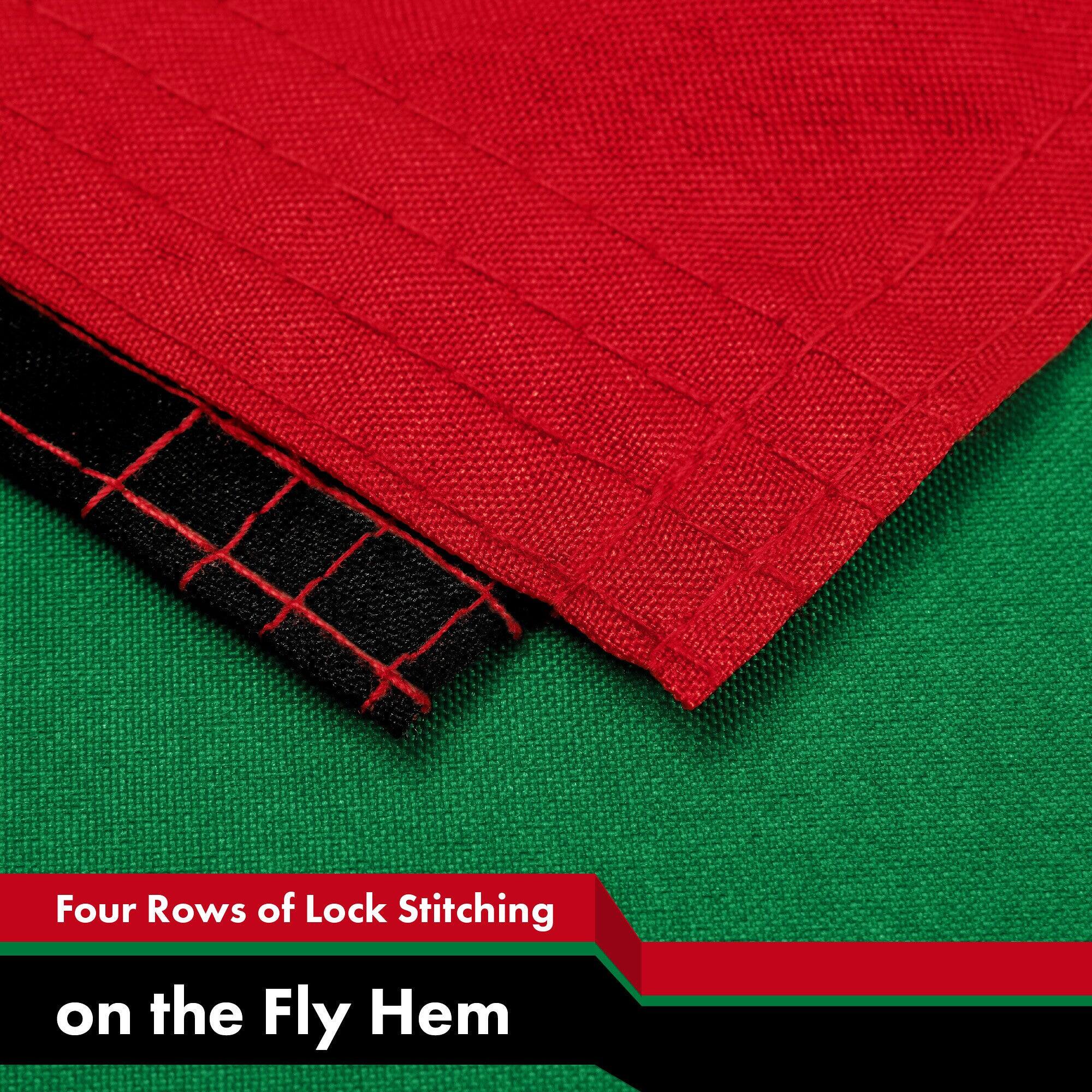 Four Rows of Lock Stitching on the Fly Hem