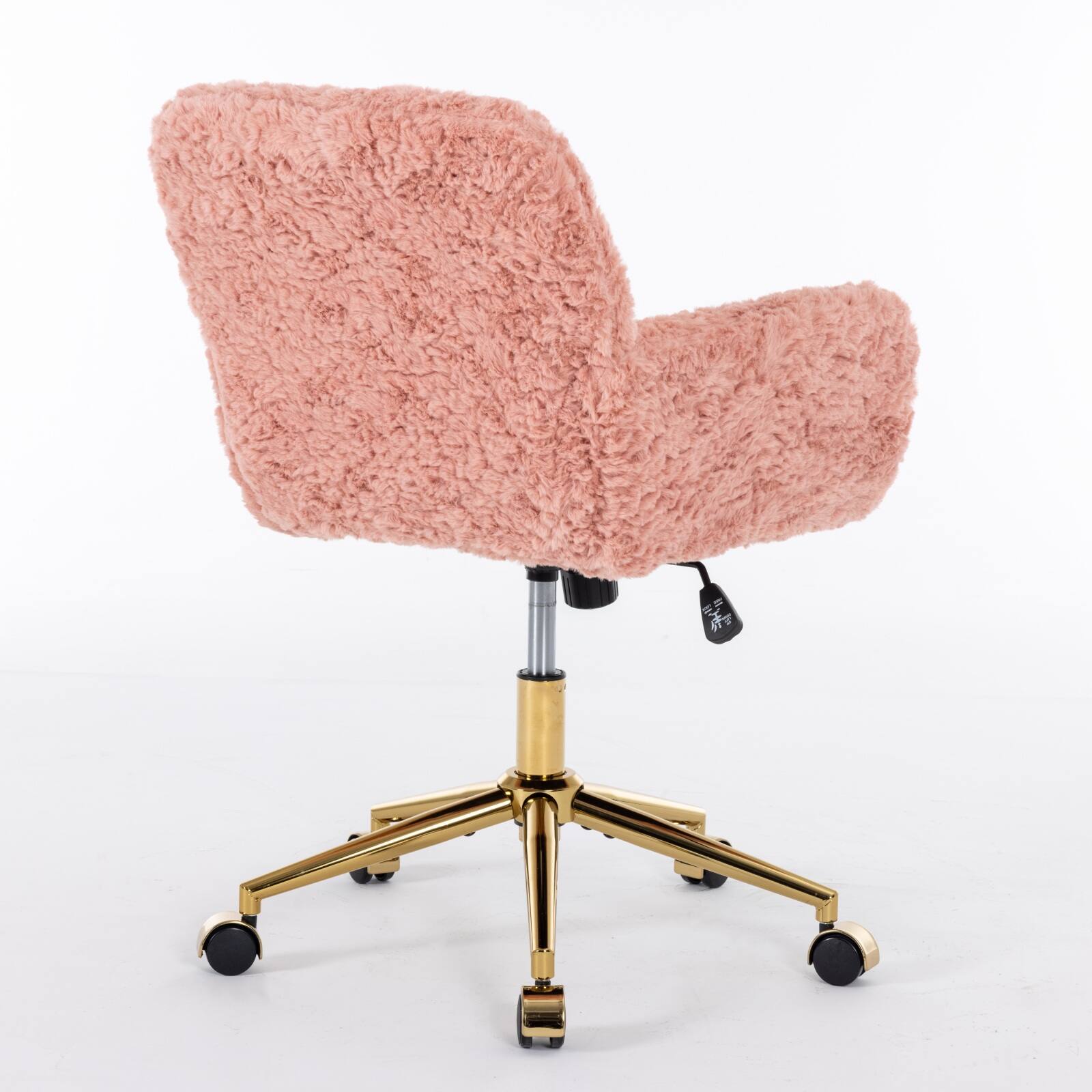 Alt View 3. GOODSILO - Premium Adjustable Swivel Office Chair with Golden Metal Base and Plush Velvet Upholstery for Home or Office Use - Pink.