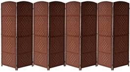 Sorbus - Room Divider Screen Privacy With Double Hinged and Folding - Chocolate