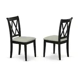 East West Furniture - Dining Room Set Black - Brown