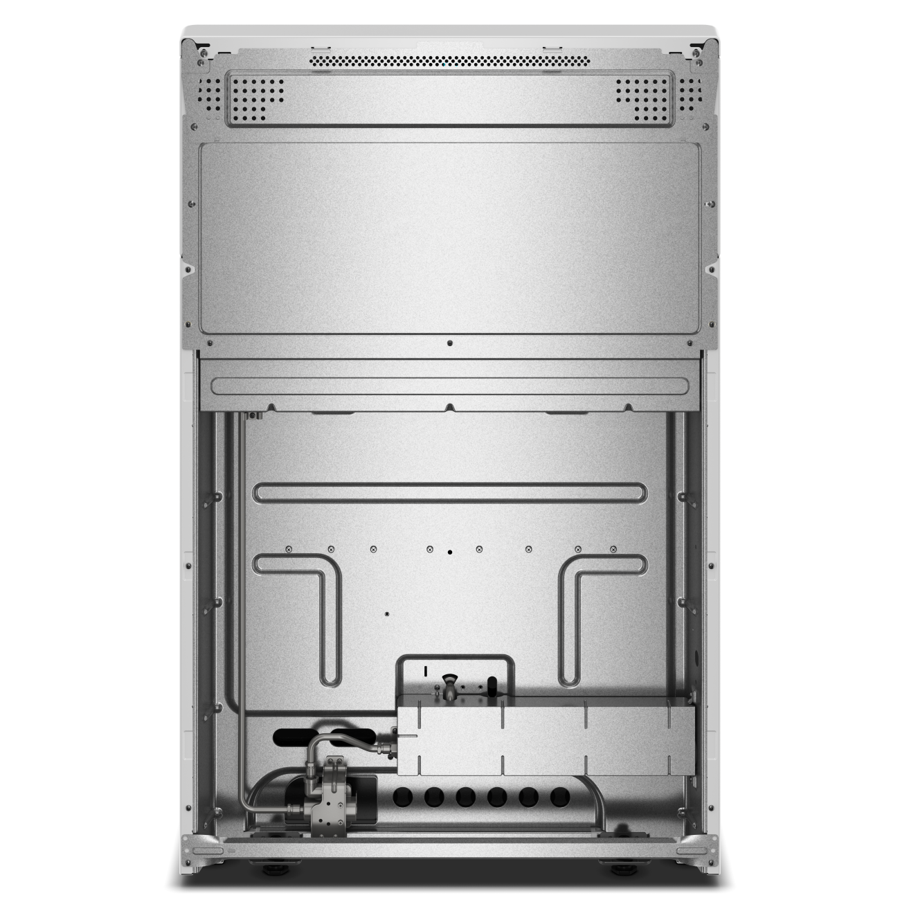 Back. Whirlpool - 30 inch Wide 4 Burner 5.3 cu. ft. Freestanding Gas Range with No Preheat Mode and Steam Cleaning - White.