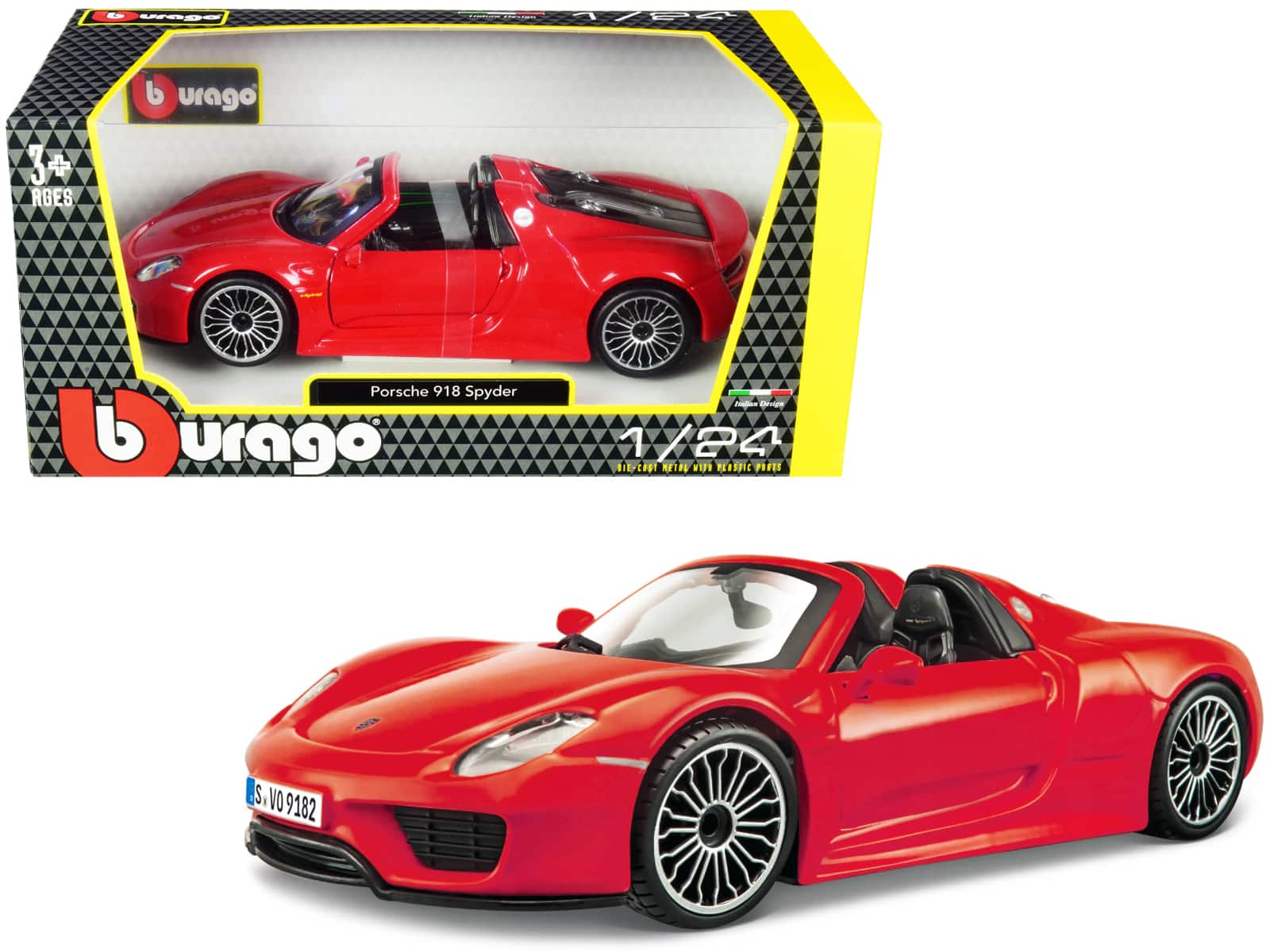 Porsche 918 Spyder Convertible Red 1/24 Diecast Model Car by Bburago price history on PriceWatchPro