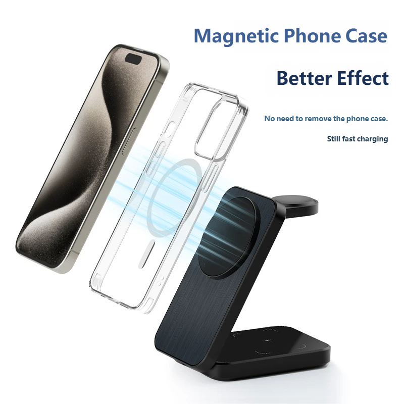 Magnetic Phone Case  
Better Effect  
No need to remove the phone case.  
Still fast charging