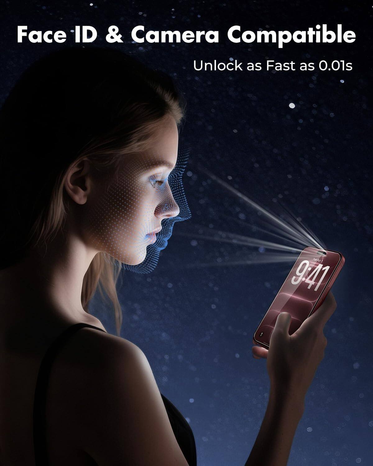 Face ID & Camera Compatible  
Unlock as Fast as 0.01s  

Tue Apr 9:41