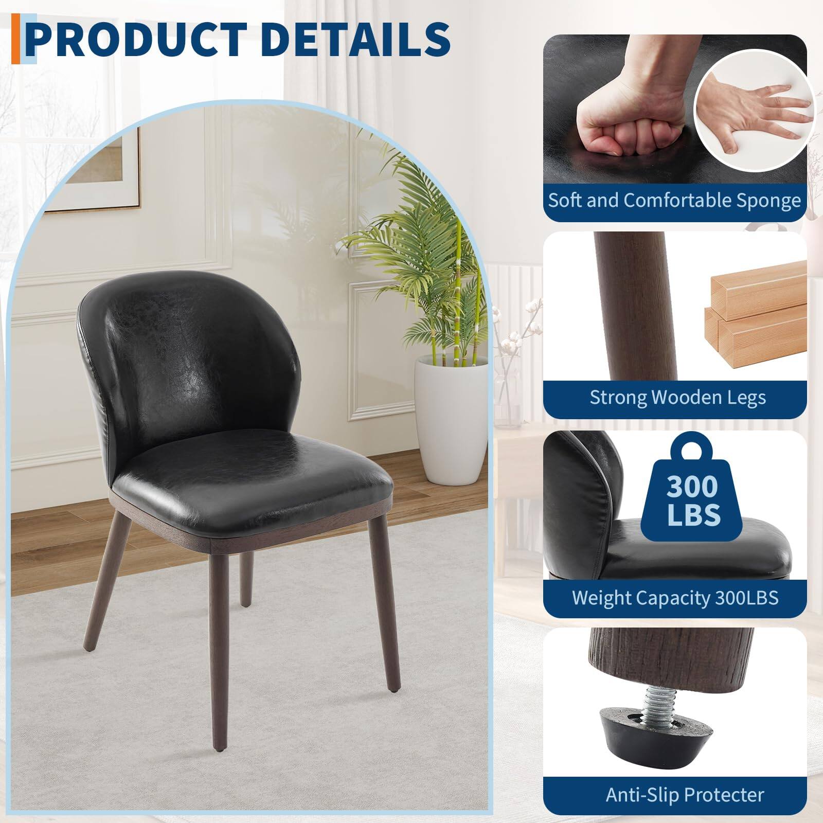 PRODUCT DETAILS

- Soft and Comfortable Sponge
- Strong Wooden Legs
- Weight Capacity 300LBS
- Anti-Slip Protector