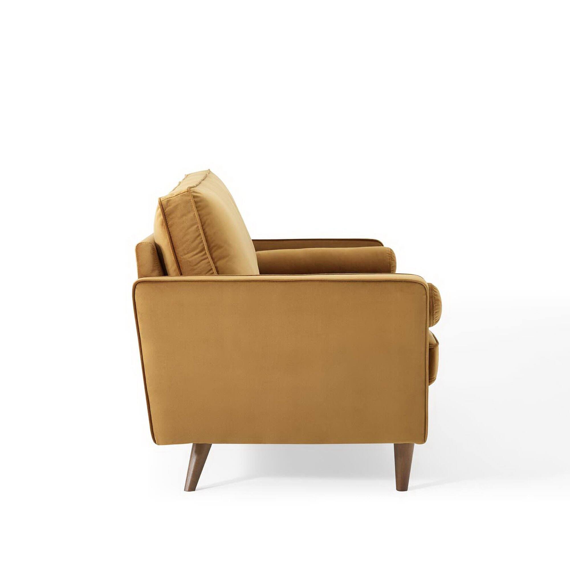 Back. Modway - Valour Performance Velvet Sofa by Modway - Brown.