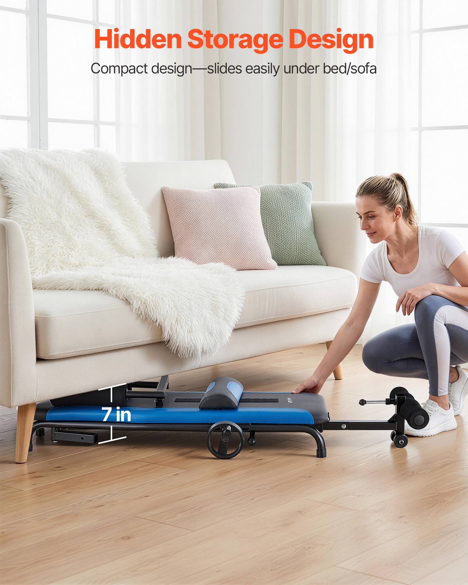 VEVOR Inversion Table, 350 lbs Capacity Heavy Duty Back Inverter ...