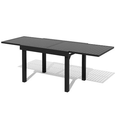 Angle. Crestlive Products - Crestlive Products Large Patio All Aluminum Rust Resistant Extendable Outdoor Dining Table - Black.