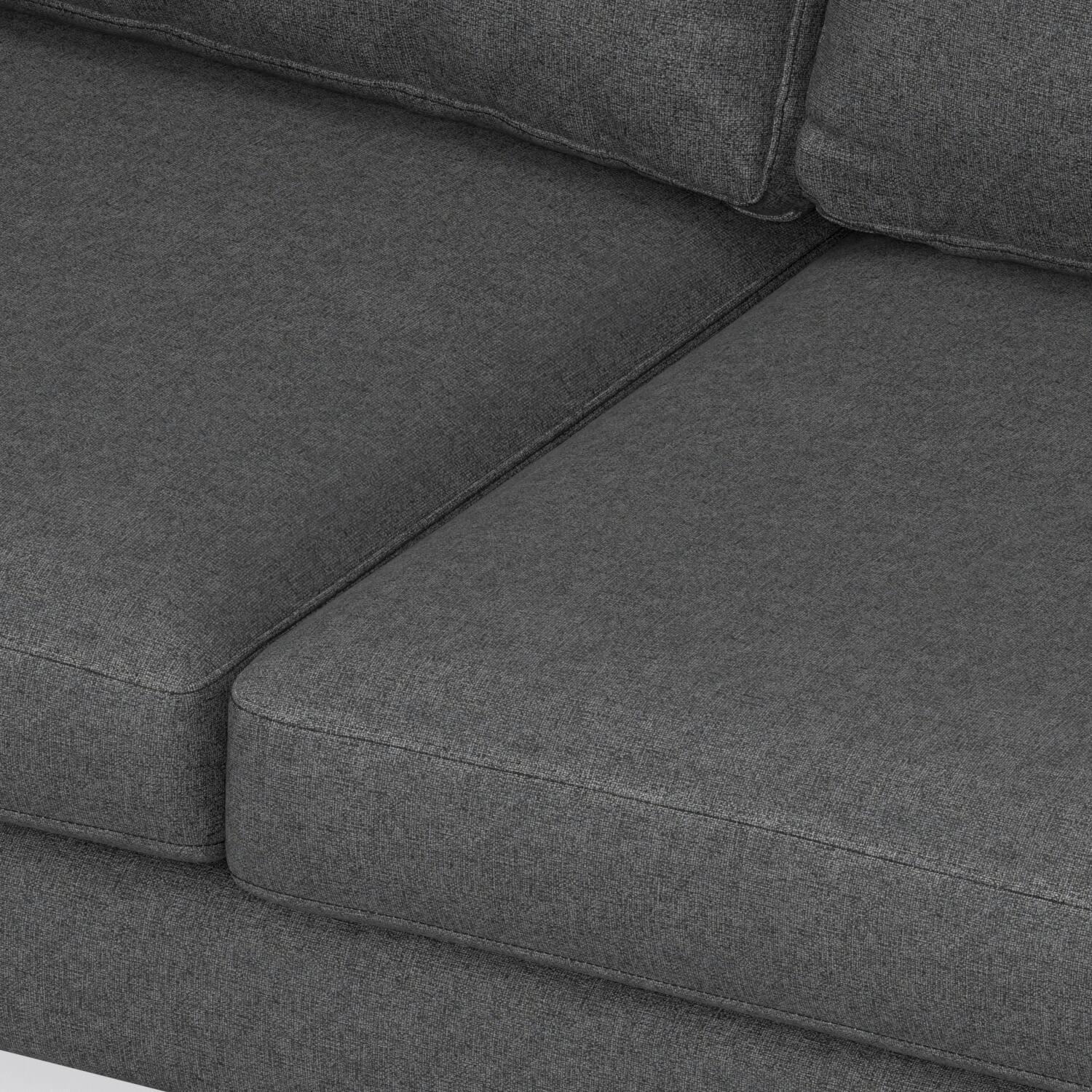 Alt View 4. Simpli Home - Ava Corner Sectional in Tightly Woven Performance Fabric - Pebble Grey.
