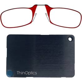ThinOptics - Readers with Wallet - 1.00 - Red Frame, Black Wallet - Red/Black
