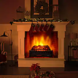 LUCKY ONE - 26 Inch Freestanding Infrared Electric Fireplace with 5 Flame Colors & 5 Brightness - Black