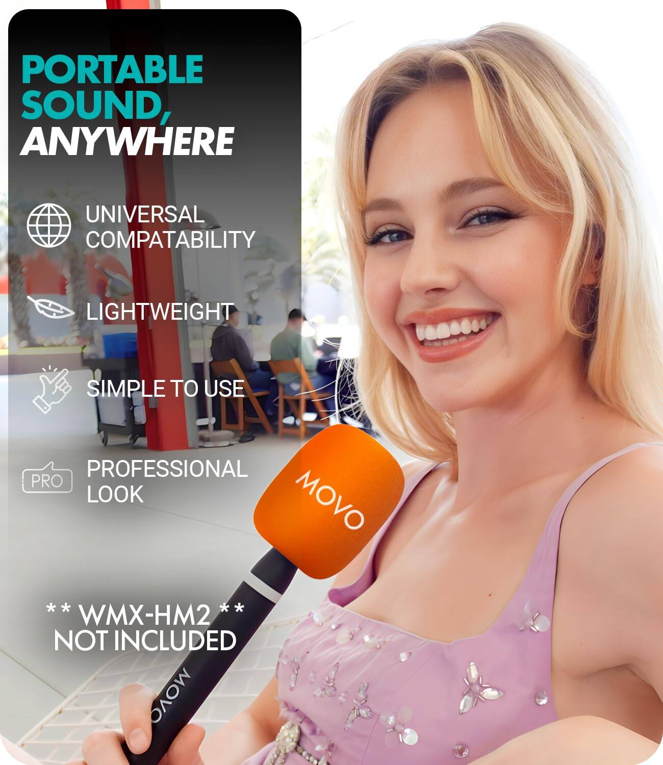 PORTABLE SOUND, ANYWHERE

- UNIVERSAL COMPATIBILITY
- LIGHTWEIGHT
- SIMPLE TO USE
- PROFESSIONAL LOOK

**WMX-HM2 NOT INCLUDED**