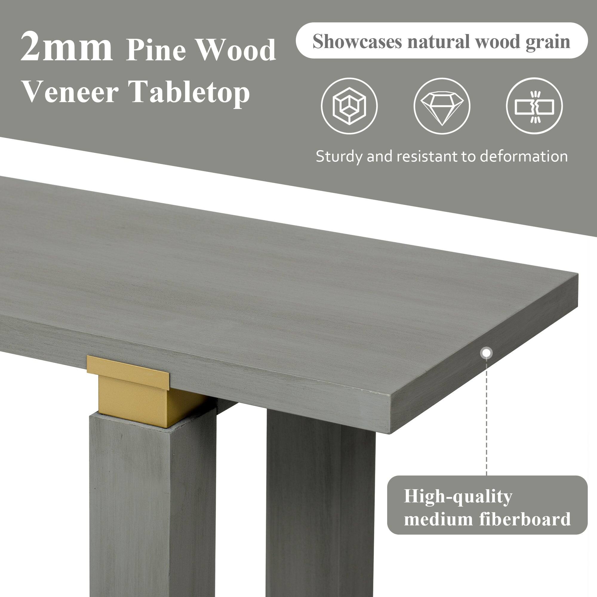 2mm Pine Wood Veneer Tabletop

- Showcases natural wood grain
- Sturdy and resistant to deformation
- High-quality medium fiberboard