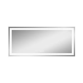 Boyel Living - 32 in W x 72 in L Rectangular Frameless Wall Bathroom Vanity Mirror with Front and Backlit and Anti Fog