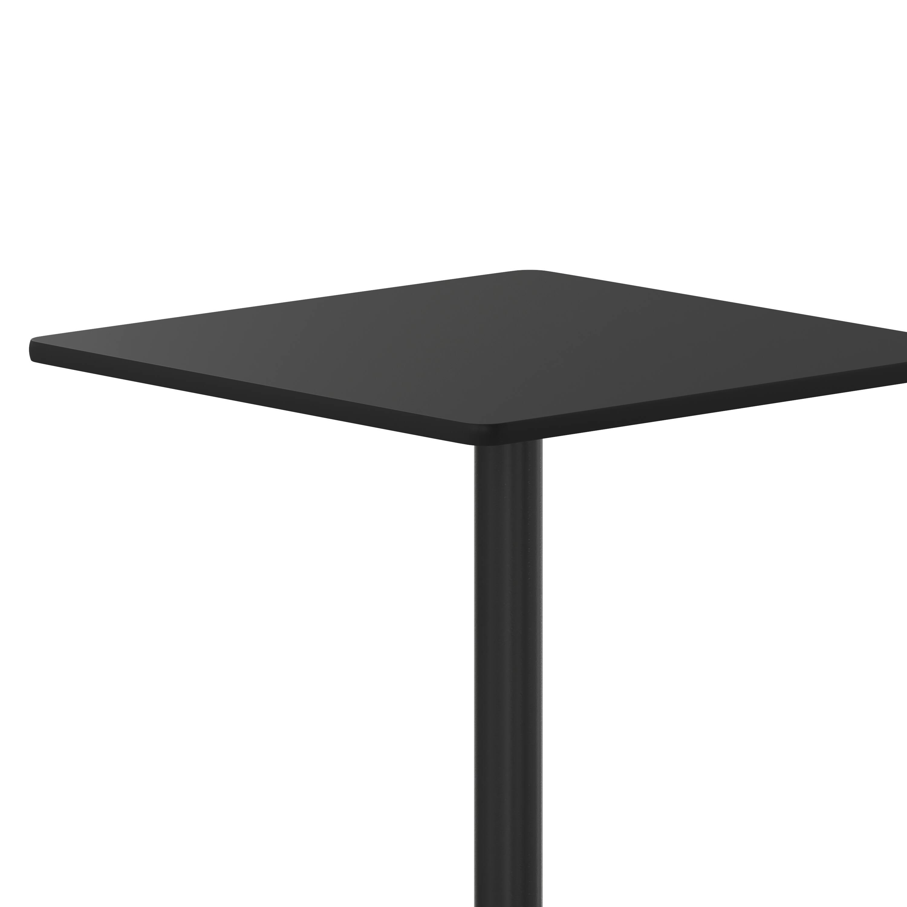 Alt View 8. Emma + Oliver - 30" Square Laminate Table Top with 18" Round Table Height Base - Black.