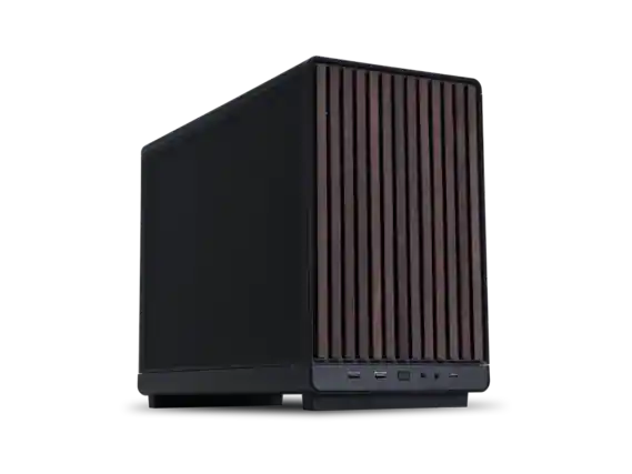 Front. Lian Li - LIAN LI A3- mATX-WD Black Wood front panel SPCC M-ATX / ITX Computer Case ------ A3- mATX-WD Black - Black.