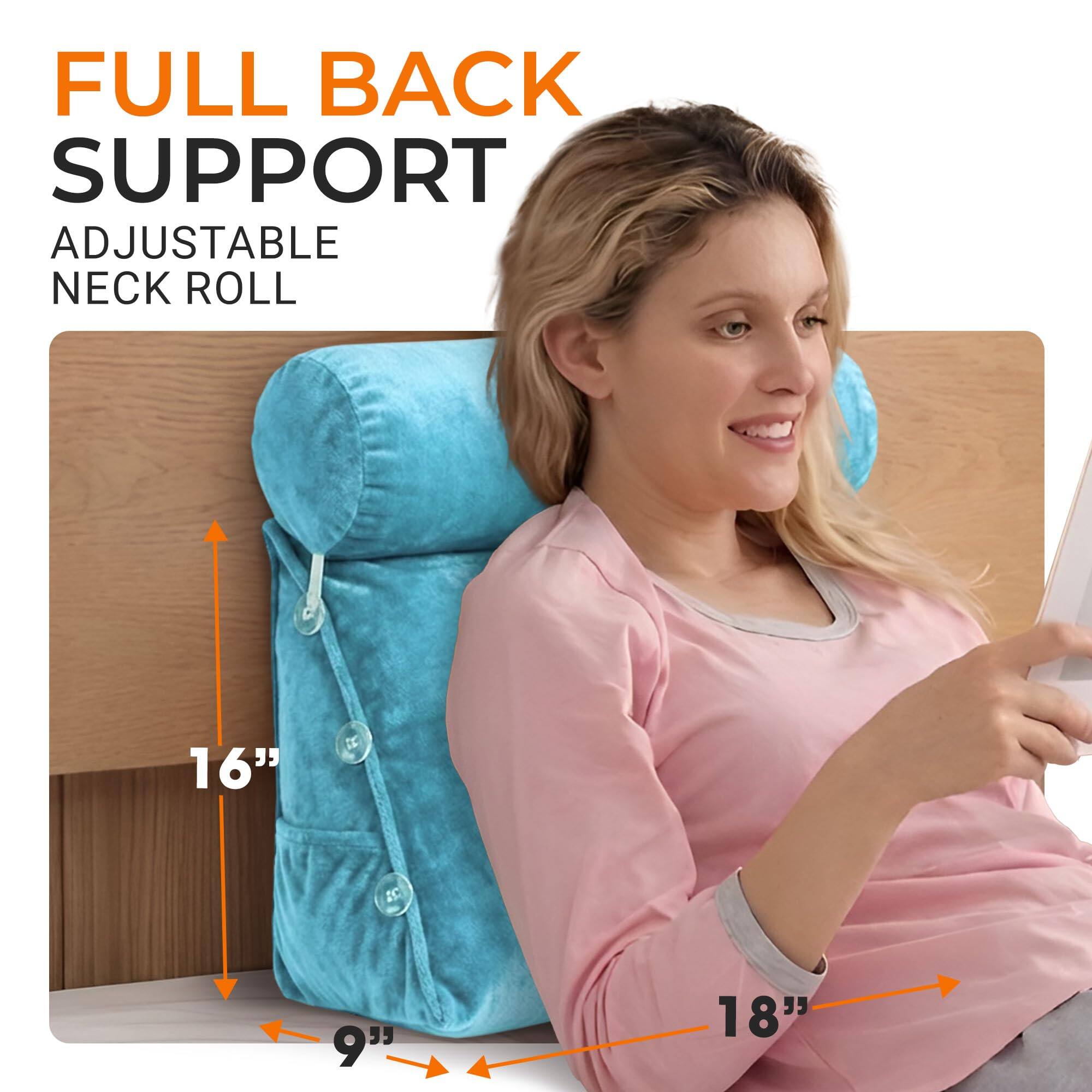 FULL BACK SUPPORT  
ADJUSTABLE NECK ROLL  
16"  
9"  
18"