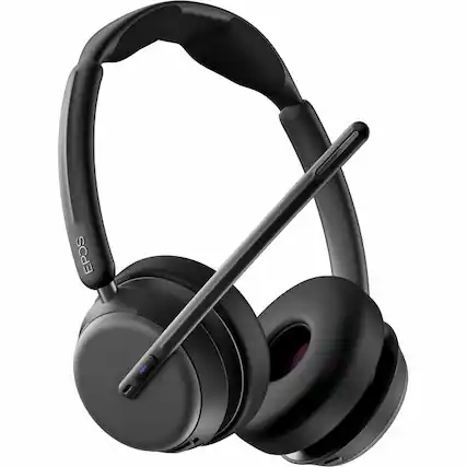 Front. EPOS - EPOS IMPACT 1061T Headset - Stereo - Wireless - Bluetooth - On-ear - Binaural - Circumaural - Noise Canceling - Black.