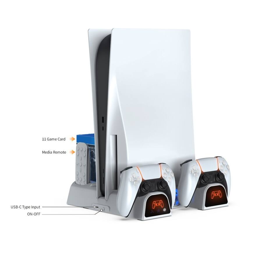 Dobe TP5 3532B PS5/PS5 Slim Stand and Multifunctional Cooling Station ...