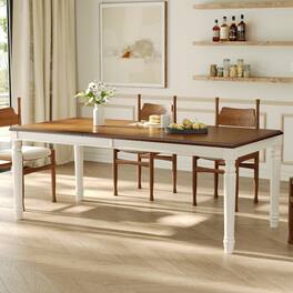 Loheer - Rectangular Dining Table with Turned Legs, Wood Style for Dining Room and Kitchen - Natural