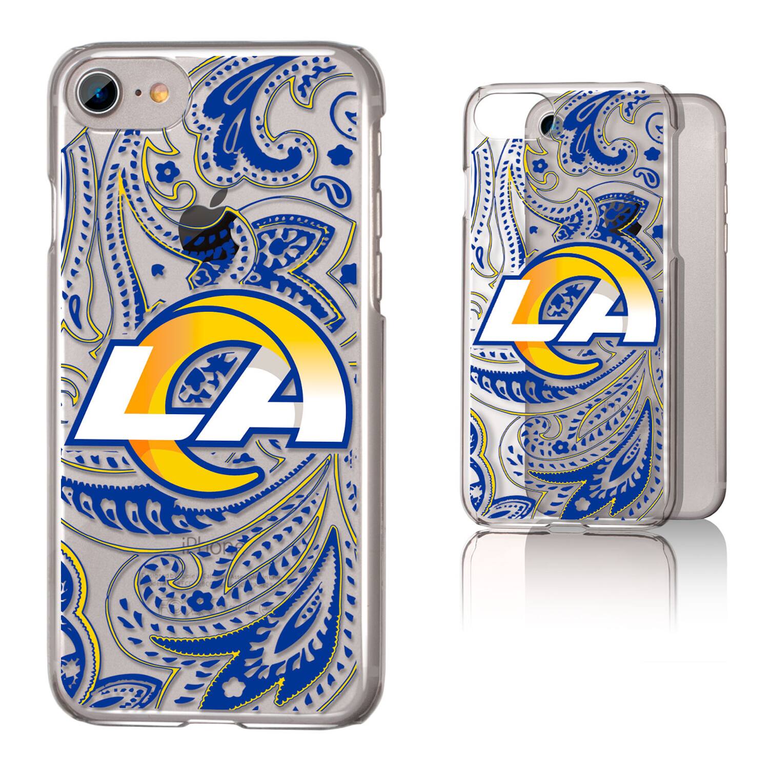 Alt View 2. Keyscaper - Los Angeles Rams iPhone Clear Paisley Design Case - 16 Plus - Multicolor.