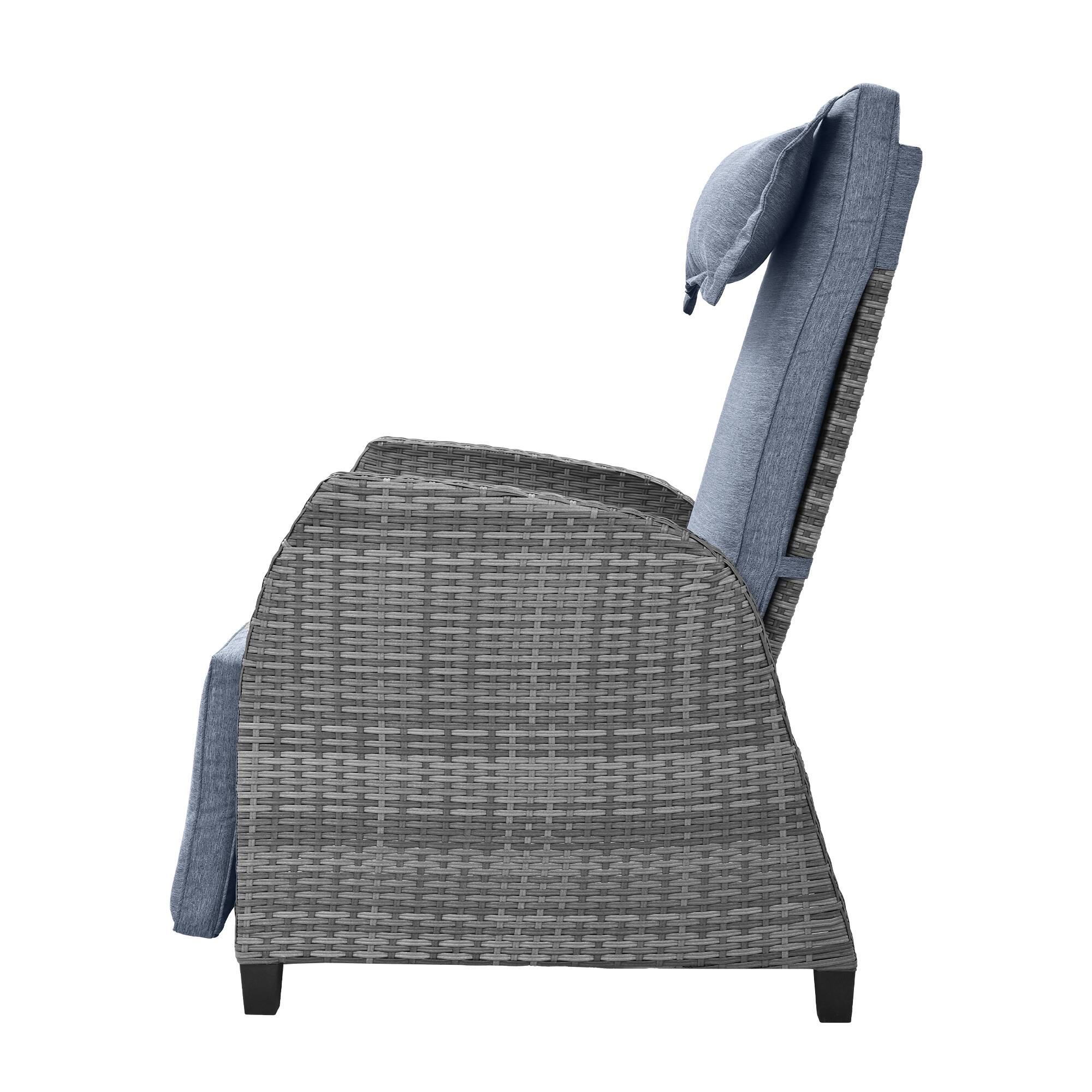 Alt View 9. Siljoy - 2-Person Outdoor Rattan Set w/Coffee Table, Adjustable, Patio/Pool/Balcony - Gray.