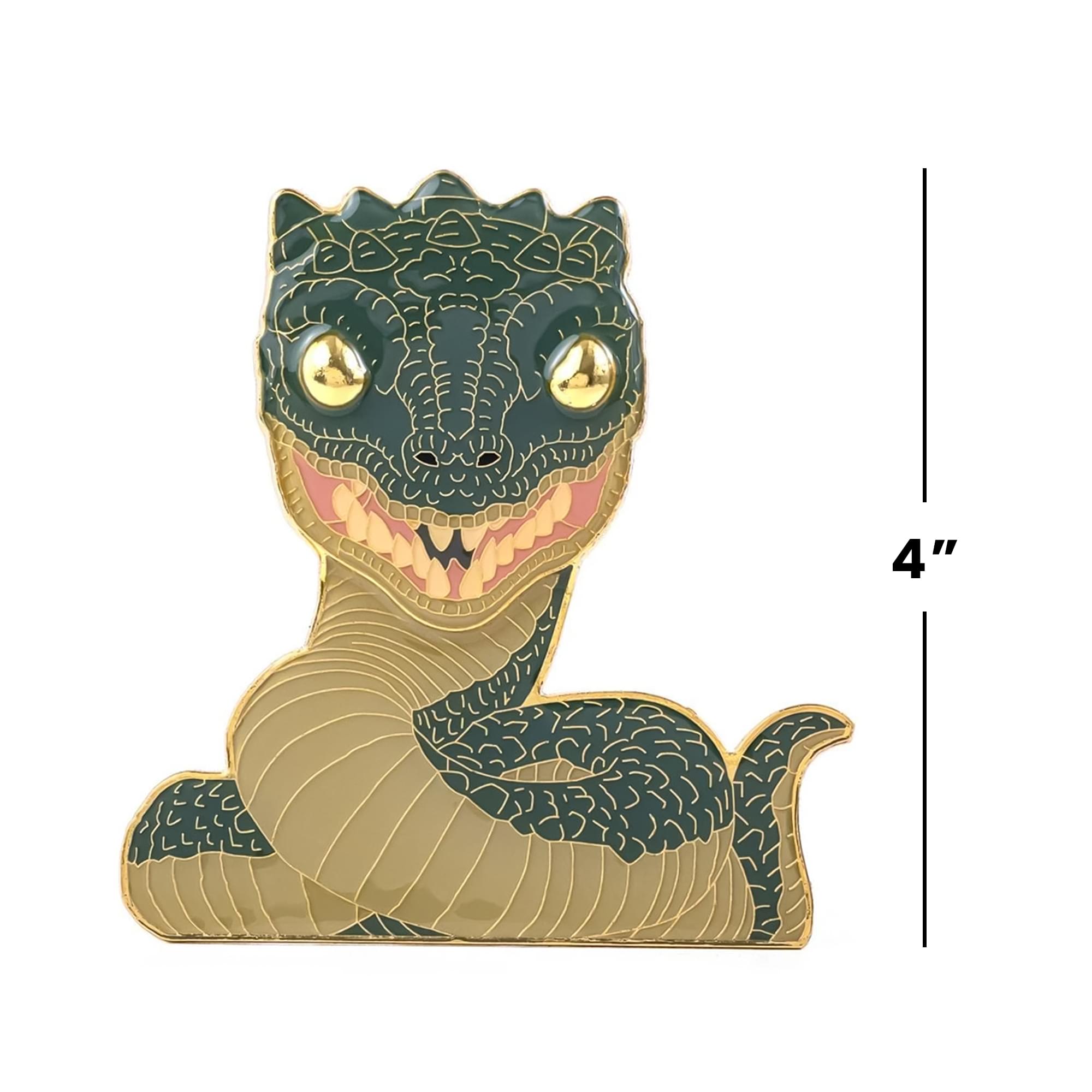 Alt View 4. Funko - Harry Potter Funko POP Pin Large Enamel Pin | Basilisk - Green.