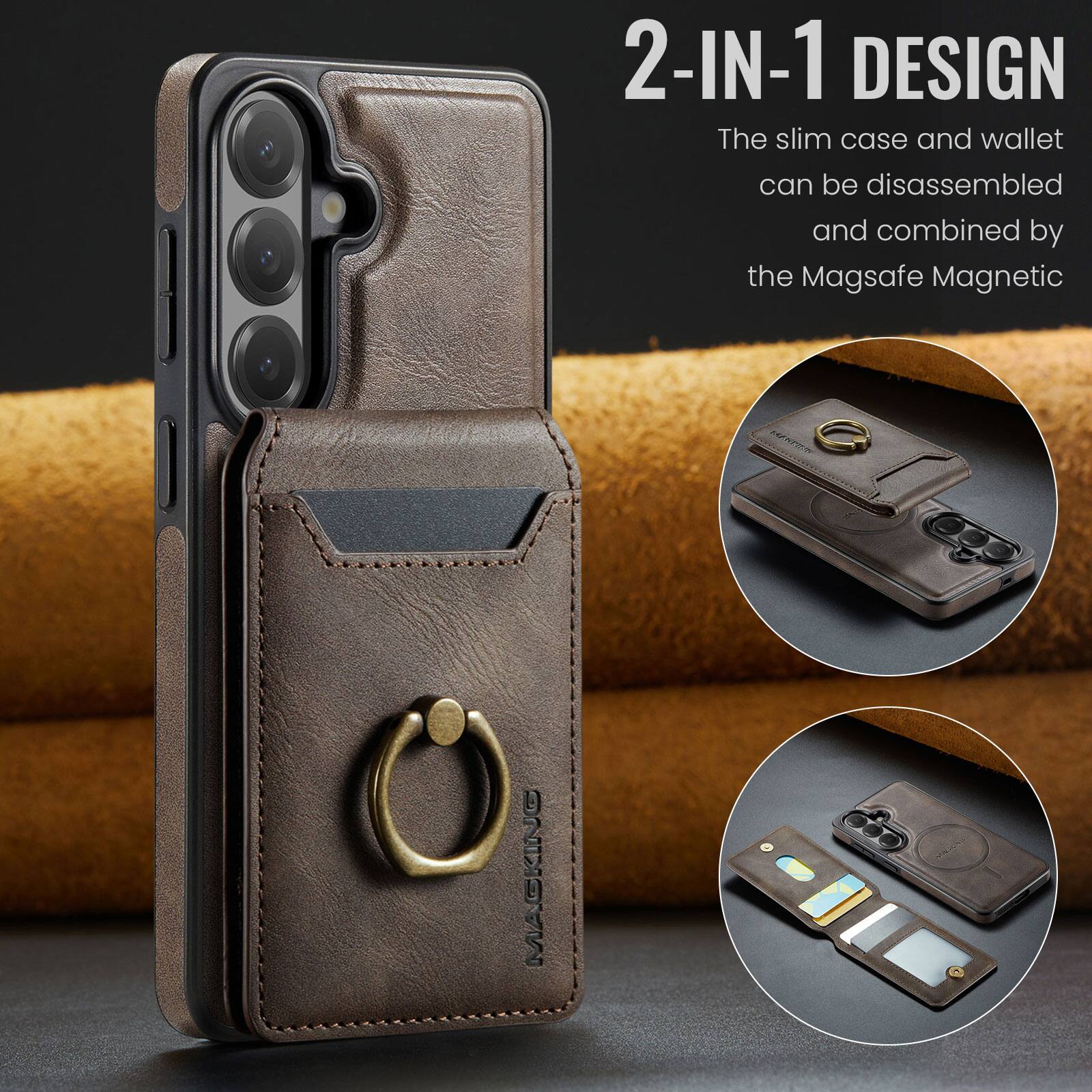 2-IN-1 DESIGN  
The slim case and wallet can be disassembled and combined by the Magsafe Magnetic