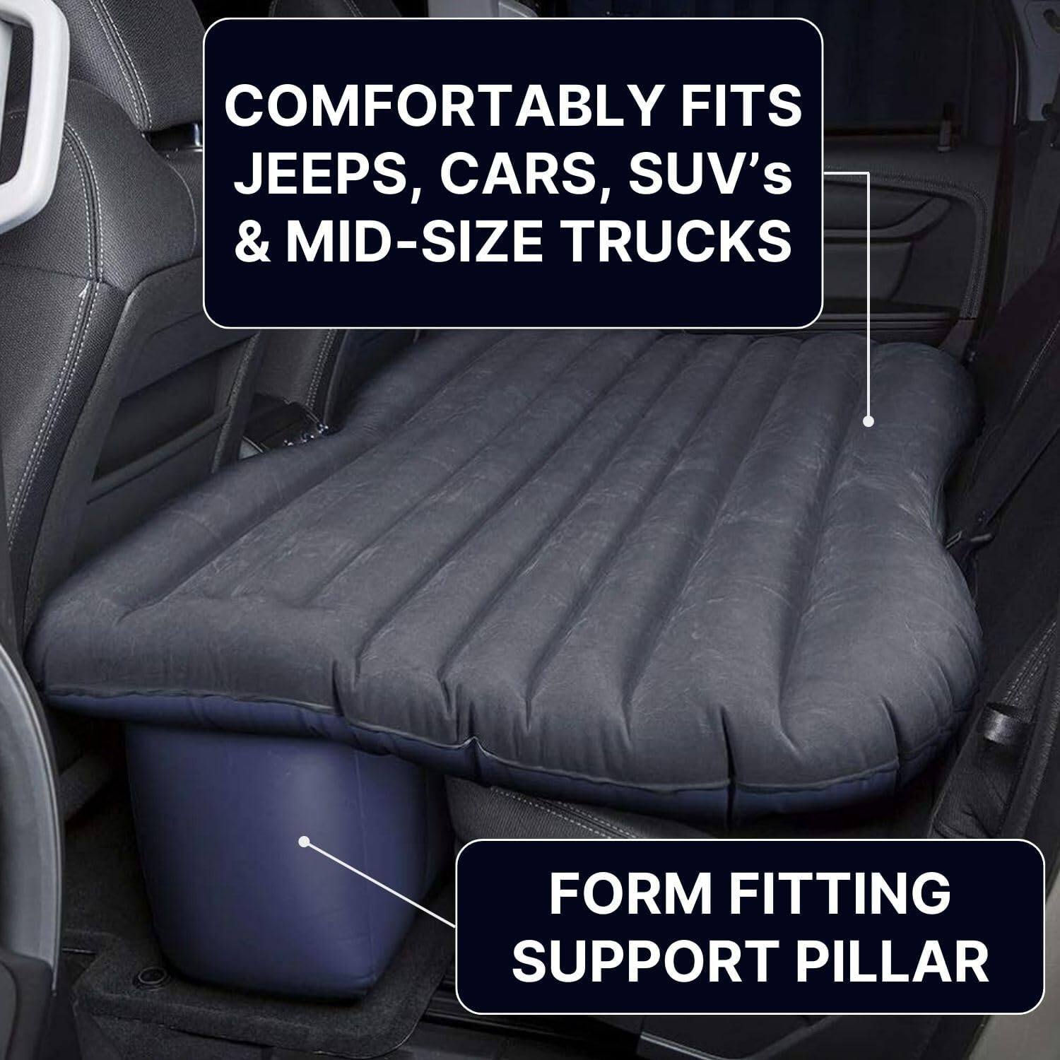COMFORTABLY FITS JEEPS, CARS, SUV's & MID-SIZE TRUCKS  
FORM FITTING SUPPORT PILLAR