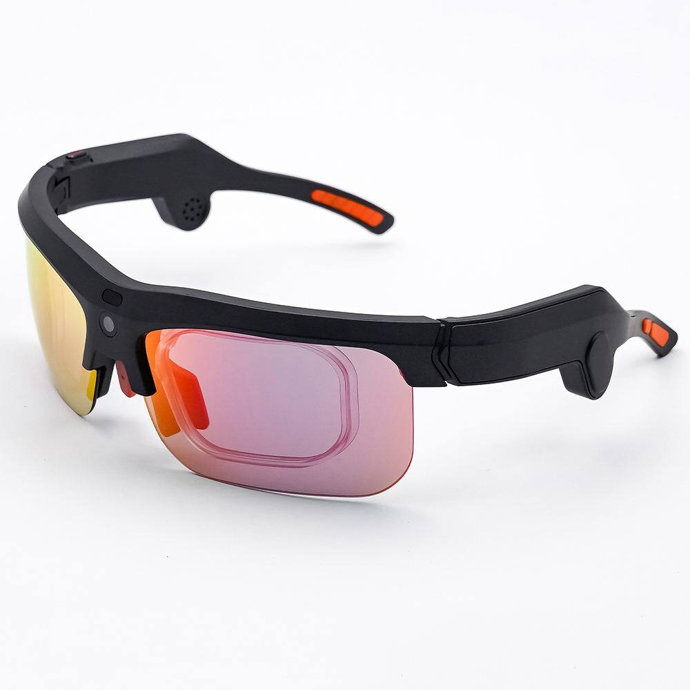 Angle. PRIMEPLUS - AI Smart Sunglasses with POV 13MP Camera ChatGPT AI Translation Video Recording Outdoor Cycling - Black.