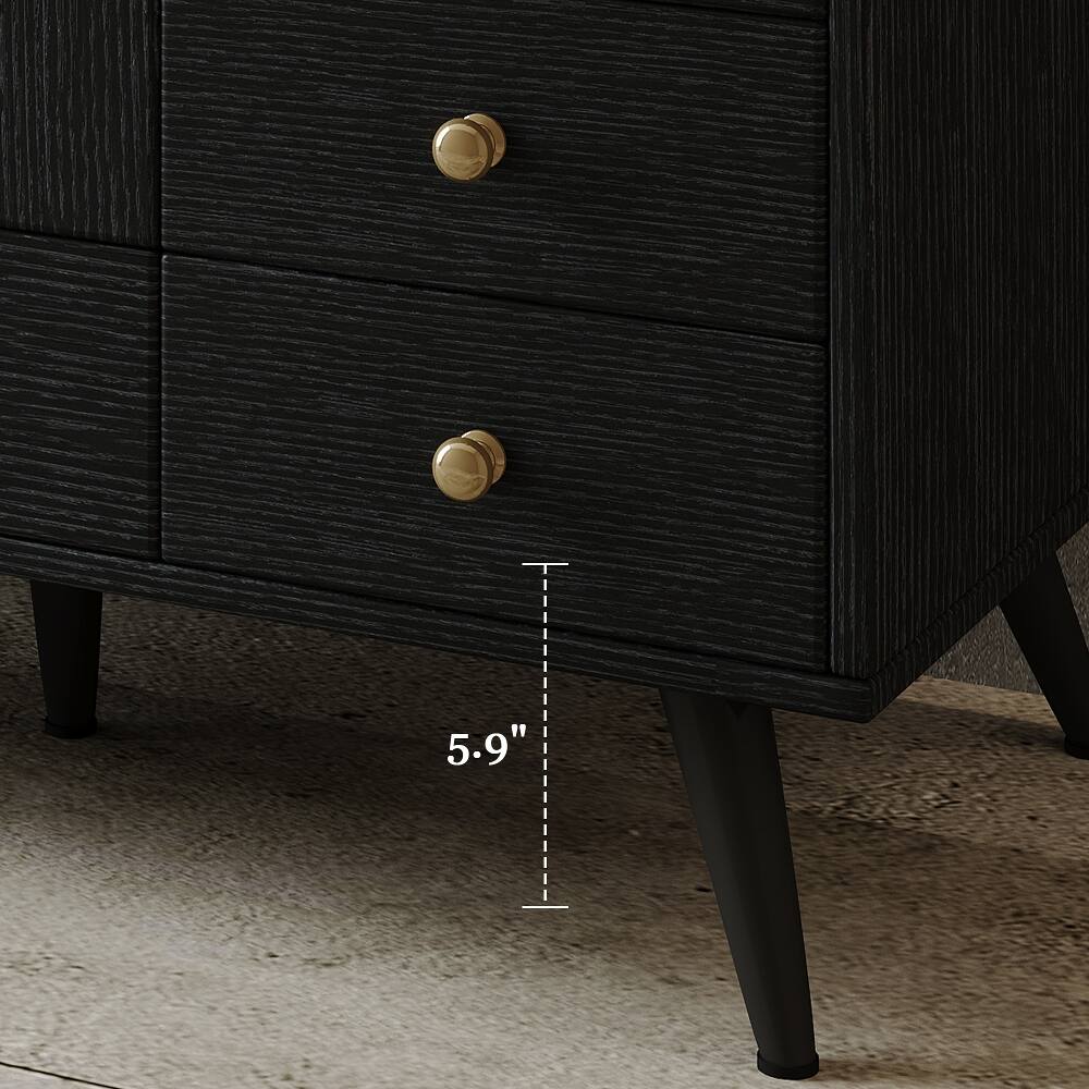 Alt View 9. Loheer - Loheer 36 inch freestanding bathroom vanity black and gold modern vanity faux marble top - Black, Gold, White.