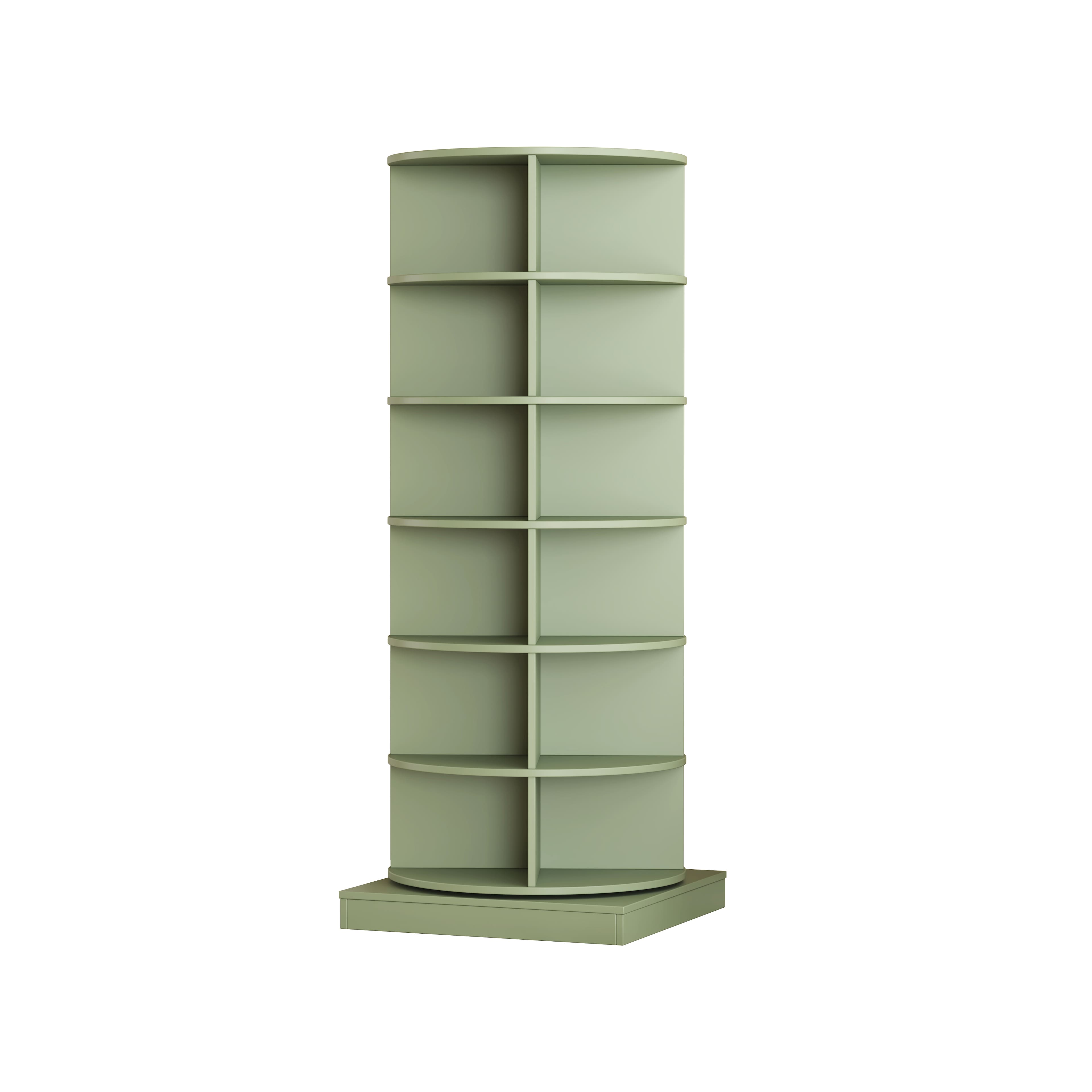 Spaco - 6-Layer 360 Rotating Shoe Cabinet,Space Saving Shoe Storage Organizer,Freestanding Shoe Rack for Entryway Bedroom - Green